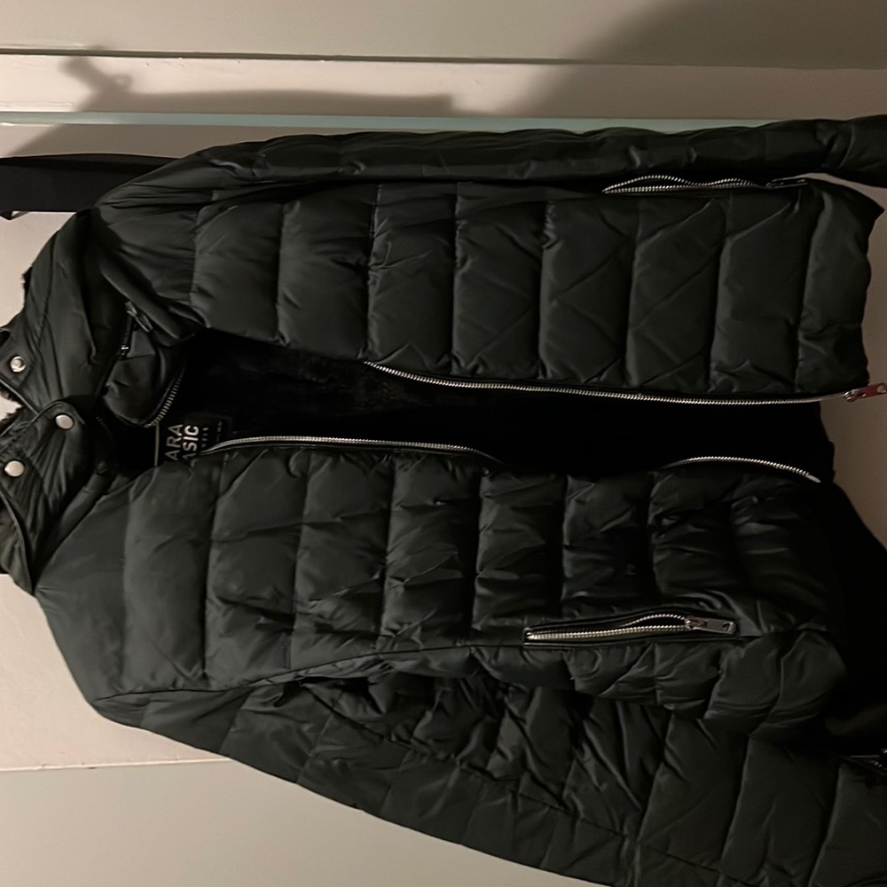 Green zara coat